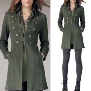 CAbi Cavallari Military Style Olive Green Ponte Jacket size small